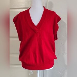Vintage The Import Workshop Red V-Neck Sleeveless Sweater Vest